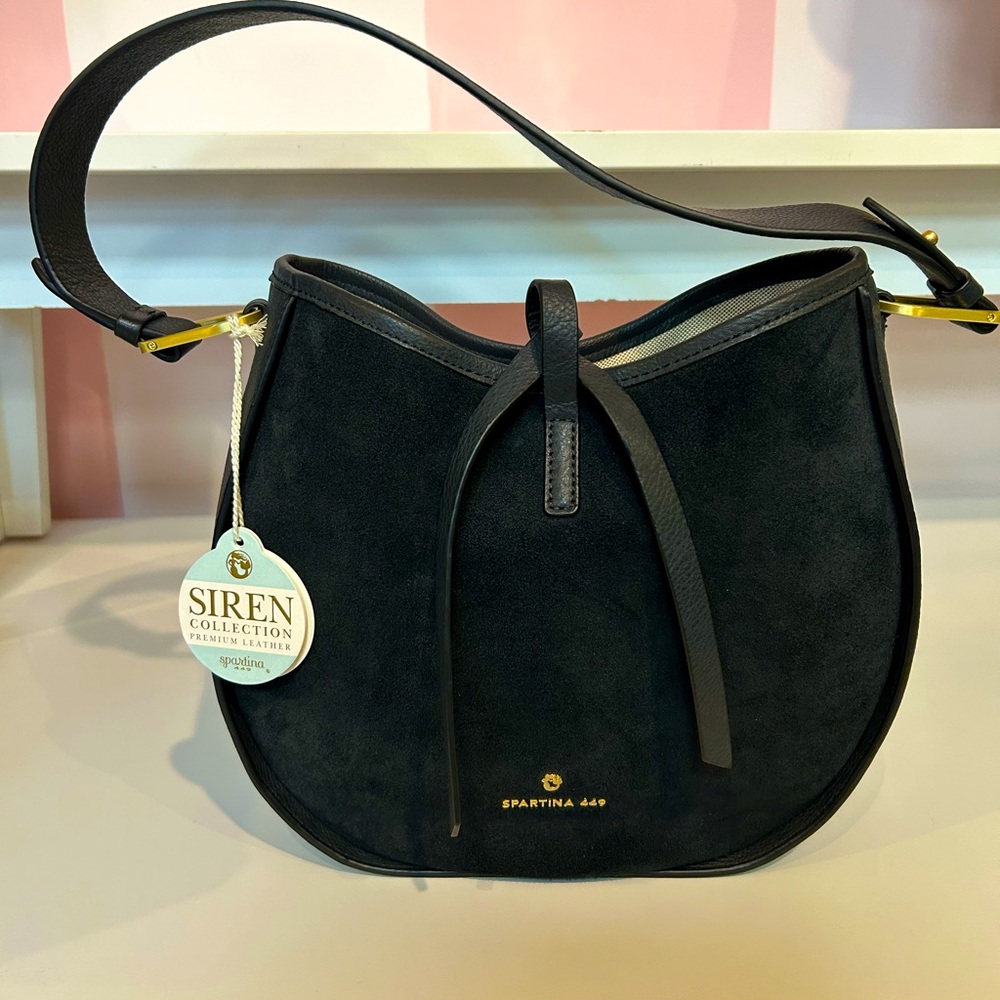 Spartina 449 Siren Collection. Hattie Hobo Premium leather. Black